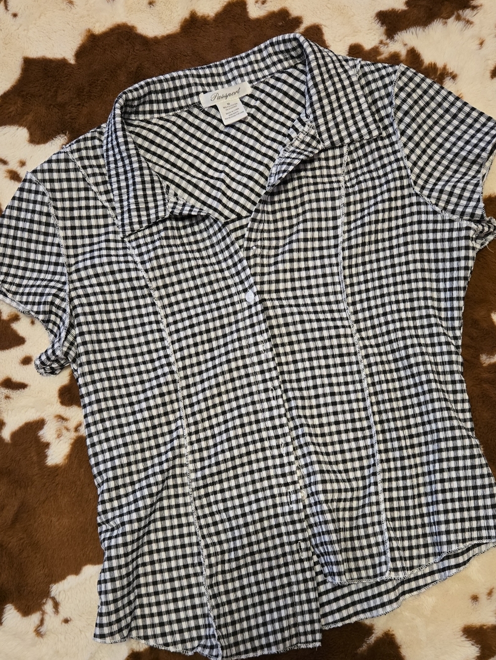 Passport Black & White Gingham Button-Down Shirt